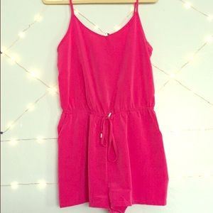 Pink velvety romper